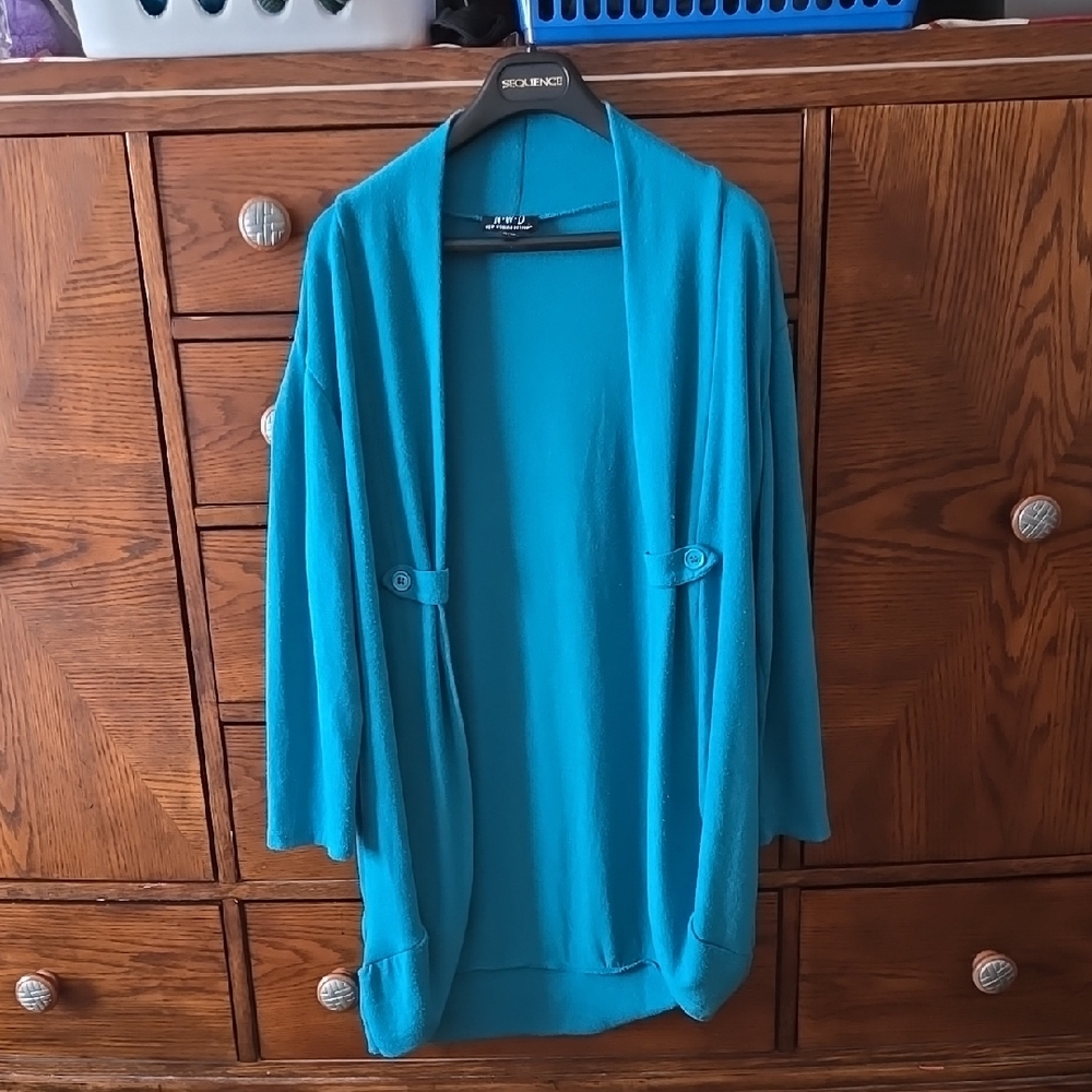 NWD open faced teal cardigan. Sz XL